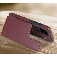 & Strap - Luxury Shockproof Armor Leather Wallet Magnet Flip  For  S20/Plus/ultra/A20S